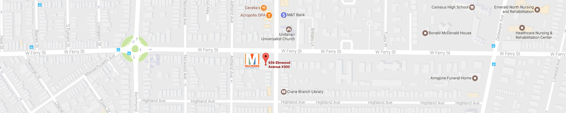 Graphic map of 656 Elmwood Avenue Buffalo NY